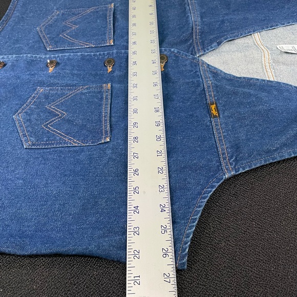 VTG Wrangler denim western vest w/ front pockets sz XXL - Picture 5 of 12
